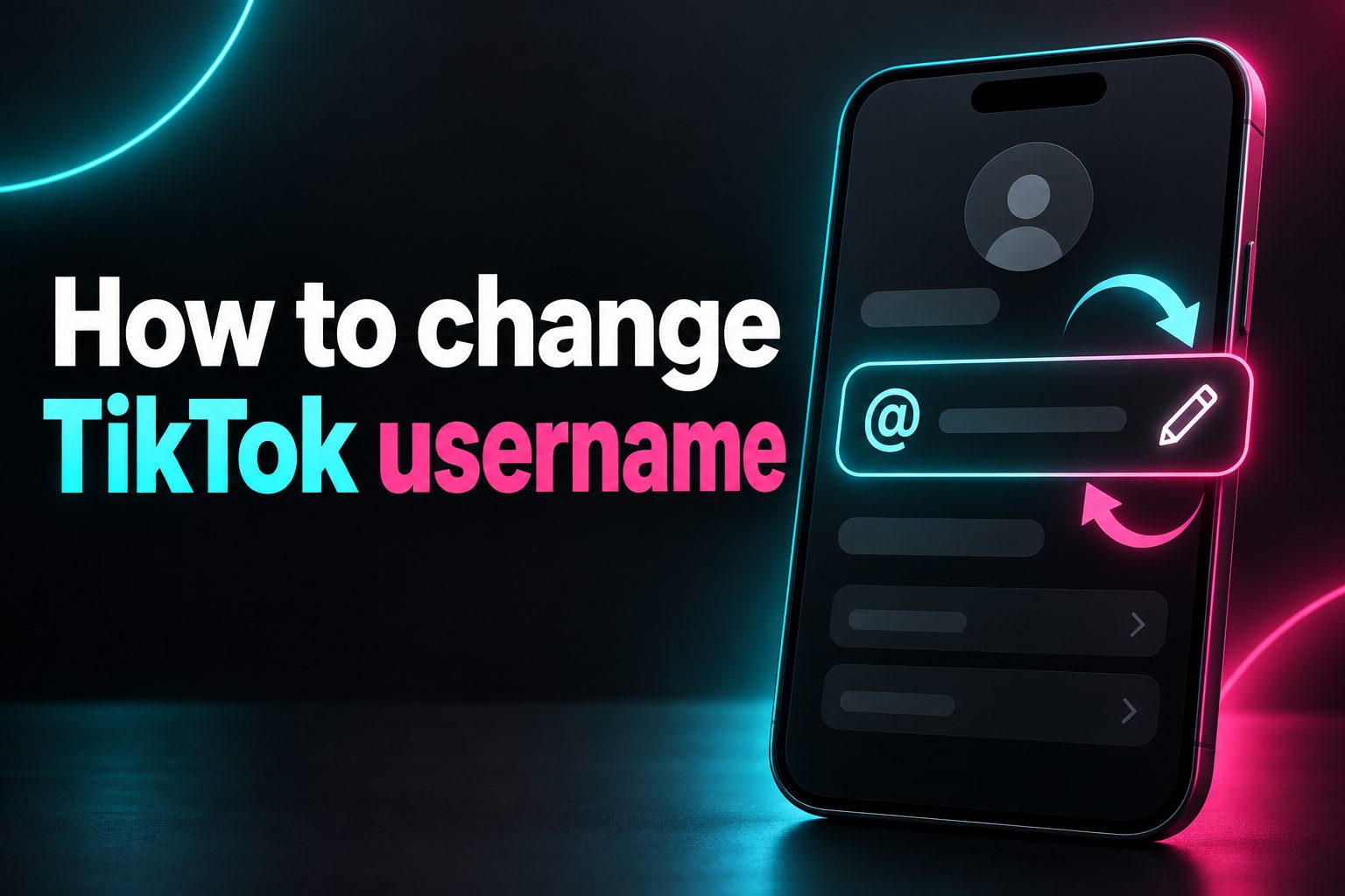 TikTok profile screen showing where to edit a username